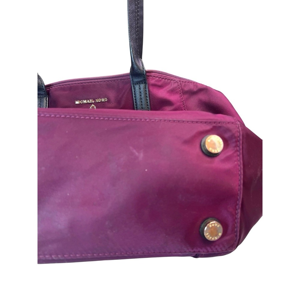 Michael Kors Womens Burgundy Inner Pockets Double Handle Classic Tote‎ Bag - Picture 8 of 10